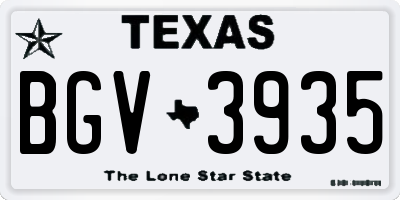 TX license plate BGV3935