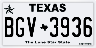 TX license plate BGV3936