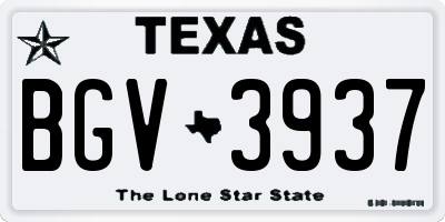 TX license plate BGV3937