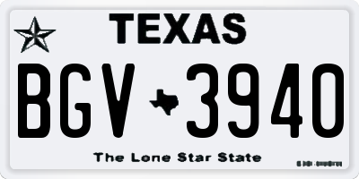 TX license plate BGV3940