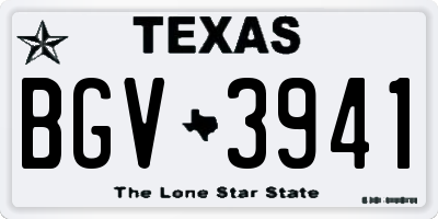 TX license plate BGV3941