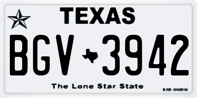 TX license plate BGV3942