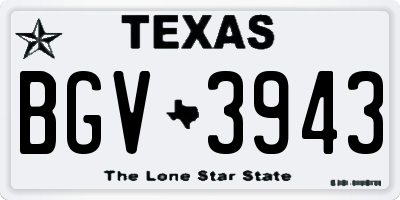 TX license plate BGV3943