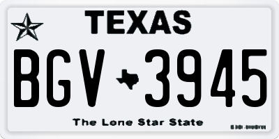 TX license plate BGV3945