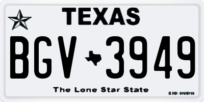 TX license plate BGV3949