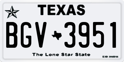 TX license plate BGV3951