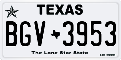 TX license plate BGV3953