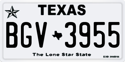 TX license plate BGV3955