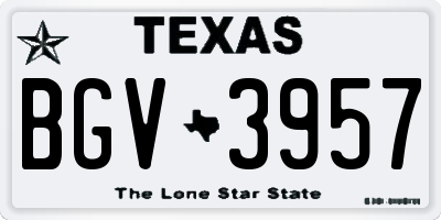 TX license plate BGV3957