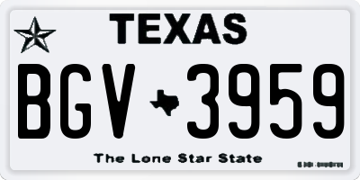 TX license plate BGV3959
