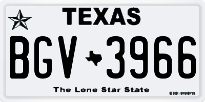 TX license plate BGV3966