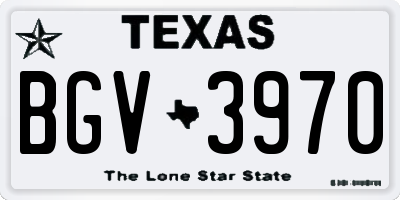 TX license plate BGV3970