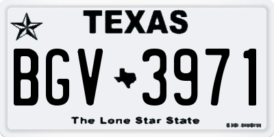TX license plate BGV3971