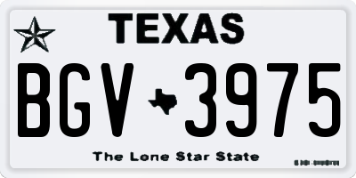 TX license plate BGV3975