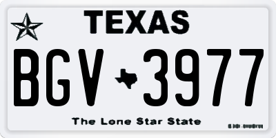 TX license plate BGV3977