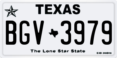 TX license plate BGV3979