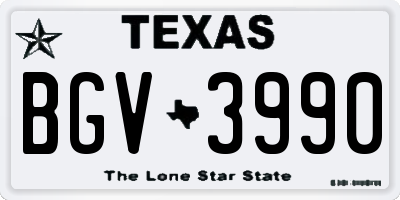 TX license plate BGV3990