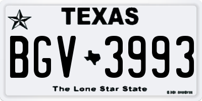 TX license plate BGV3993