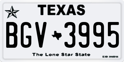 TX license plate BGV3995