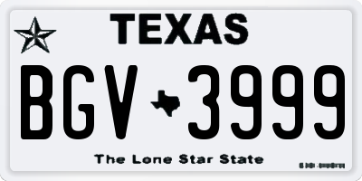 TX license plate BGV3999