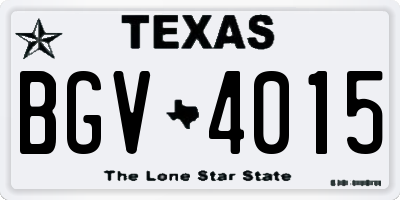 TX license plate BGV4015