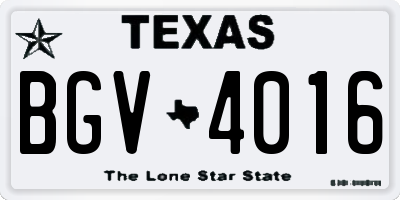 TX license plate BGV4016