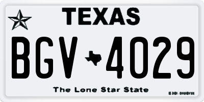 TX license plate BGV4029