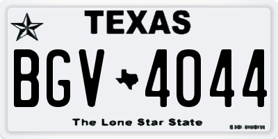 TX license plate BGV4044