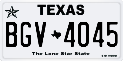 TX license plate BGV4045