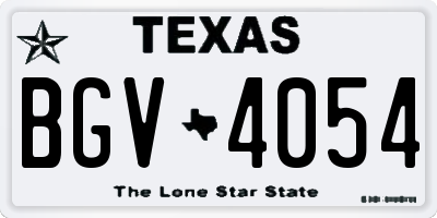 TX license plate BGV4054