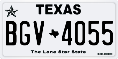 TX license plate BGV4055