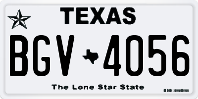 TX license plate BGV4056