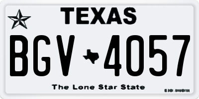 TX license plate BGV4057