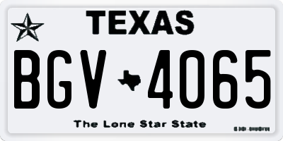 TX license plate BGV4065