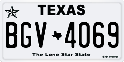 TX license plate BGV4069