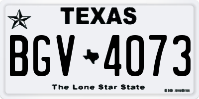 TX license plate BGV4073