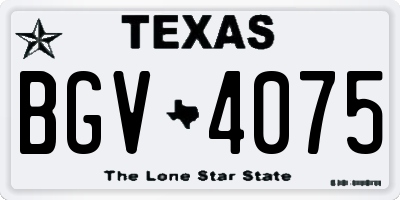 TX license plate BGV4075