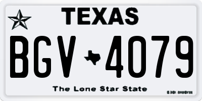 TX license plate BGV4079