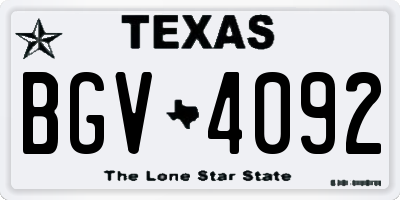 TX license plate BGV4092