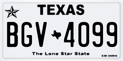 TX license plate BGV4099