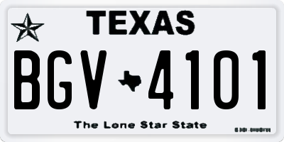 TX license plate BGV4101
