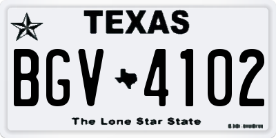 TX license plate BGV4102