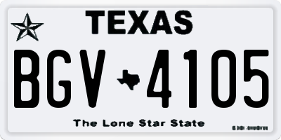 TX license plate BGV4105