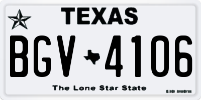 TX license plate BGV4106