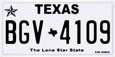TX license plate BGV4109