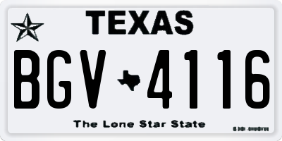 TX license plate BGV4116