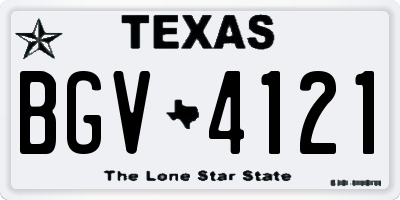 TX license plate BGV4121