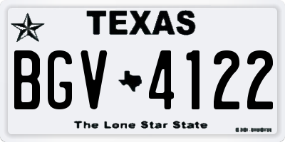TX license plate BGV4122
