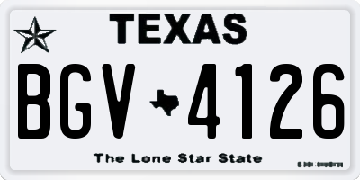 TX license plate BGV4126