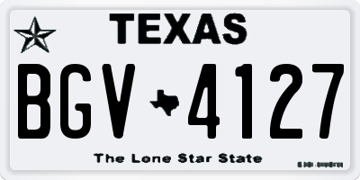 TX license plate BGV4127